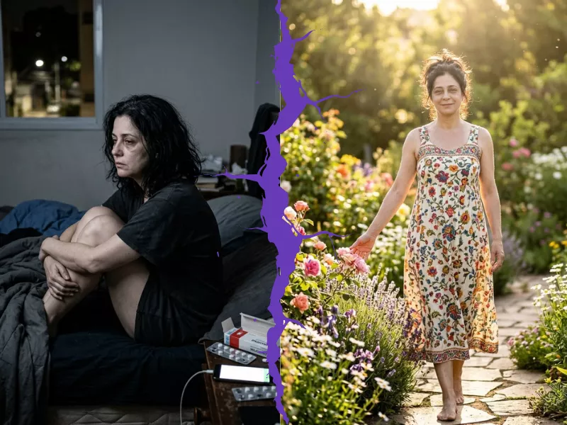 Antes: sobrecarga e exaustão mental. Depois: equilíbrio e tranquilidade com o MindFlow.